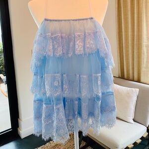 NEW Free People Party Please Ruffle Lace Tunic Slip, NWT, Size S